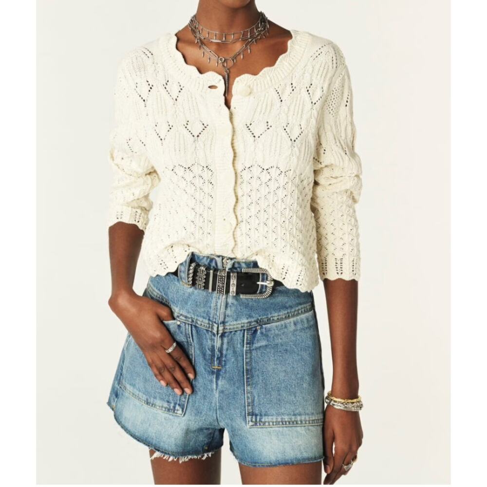 ba&sh lady scallop crochet Jump cardigan - Picture 4 of 9